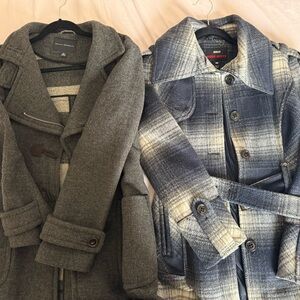 Women’s size M Gray and Plaid Wool Coats